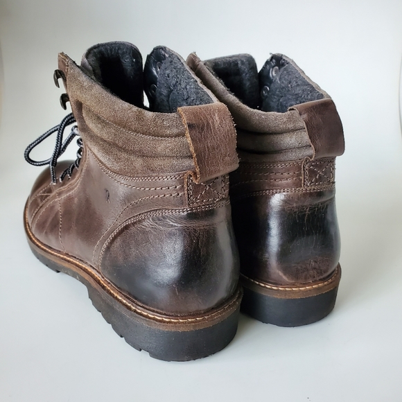 Roan Dino Mens Brown Leather Distressed Lace up Size 11 Boots - Picture 5 of 12